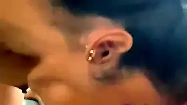 Slim wife licking dick and blowjob like a pro slut