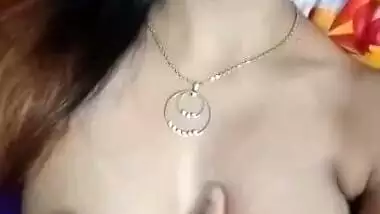 Small booby Tamil girl topless selfie video