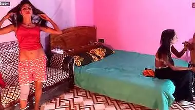 Girls called her Two friends at her own house and fucked her ( Foursome) Two guys and two girls