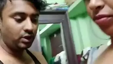 Big boobs new wife romance and boob feeding viral MMS