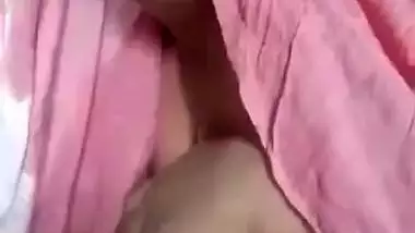 Soft boobed Indian village aunty fondling breast