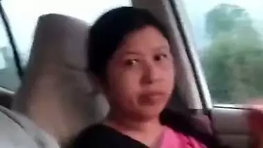 Cute Assamese wife blowjob to husband in running car