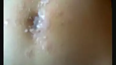 Massage with cream on my sticking out navel and boiling wax on my belly a hot game Fantasy of Paula