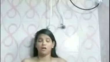 Excited Indian lassie has no choice but to masturbate in the shower room