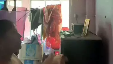 Milk tanker mom removing nighty in living room