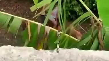 Desi XXX mms video, Horny Mallu couple was caught fucking outdoor in bushes