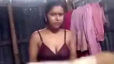 Lover watches and XXX records his village Desi GF taking a shower