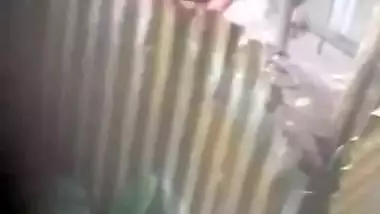 Neighbour village bhabhi bathing caught on camera