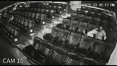 Blowjob in cinema theatre by horny girlfriend